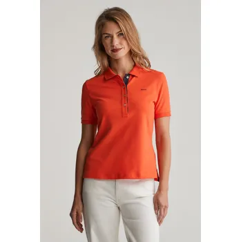 Dámská košile POLOKOŠILE GANT CONTRAST COLLAR SS PIQUE POLO ORANGE RED