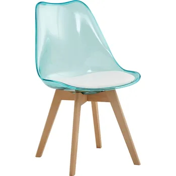 Židle, transparentní zelená, akryl/ekokůže/buk, BALI 2 NEW