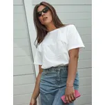 Bílé tričko s potiskem na hrudi PRINCY RY2647 Velikost: S/M