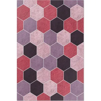 Koberec Vinylový koberec do obýváku, rozměr: 80x120 cm, vzor: hexagonální dlaždice, imitace plyše