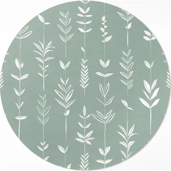 Koberec Koberec Kulatý Vnitřní ⌀ 120 cm Drobné rostliny boho jemné listy