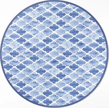 Koberec Kulatý Koberec průměr 140 cm Středomořská mozaika akvarelové dlaždice