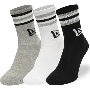 Pánské ponožky Ponožky New Era Retro Stripe Crew 3-Pack Black/ White/ Gray Universal