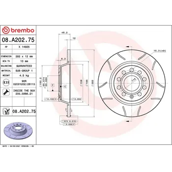 Brzdový kotouč Brzdový kotouč BREMBO 08.A202.75