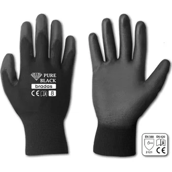 Pracovní oblečení BRADAS rukavice PURE BLACK PU 7