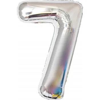 Balónek Fóliový balónek Číslice 7 HEL velký stříbrný 100 cm