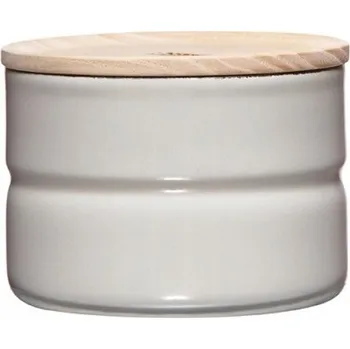 Dóza na potraviny Riess - Kuchyňská dóza s dřevěným víkem 0,2 l, světle šedá