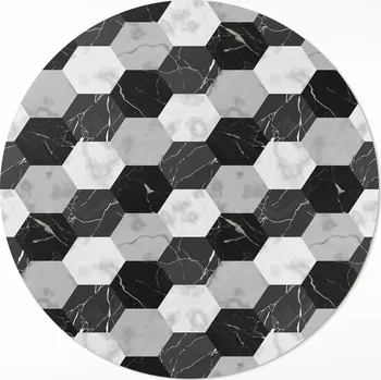 Koberec Kulatý vinylový Koberec do kanceláře, velikost ⌀ 50 cm, kámen, mramor, mozaika
