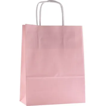 Dárková taška Papírová taška 24x32x10cm bílá, PASTEL RŮŽOVÁ