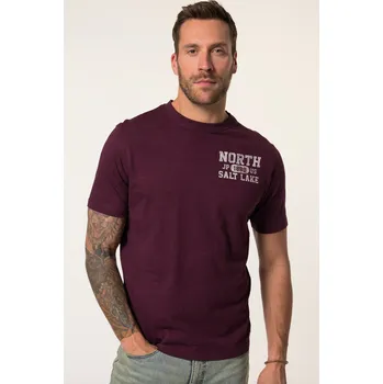 Pánské tričko JP1880, Plus size Tričko JP1880, krátké rukávy, žíhaný žerzej, potisk na hrudi / zádech, do 8XL pro plnoštíhlé nadměrná velikost, 836392844-1456, nachový, 7XL, Plus size oblečení, Oblečení pro vysoké muže, Nadměrné velikosti, Oblečení pro plnoštíhlé.