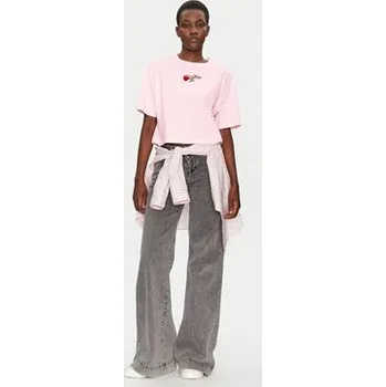 Dámské tričko Converse T-Shirt Thorned 10028306-A03 Růžová Oversize XL