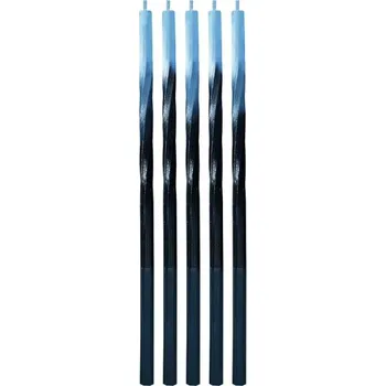 Dortová svíčka Svíčky dortové 5 ks ombré černá, modrá 15 cm
