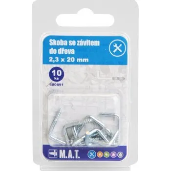 Hřebík M.A.T. GROUP skoba se závitem do dřeva 20x2,3mm Zn (10ks)