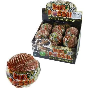 Dětský míč Míček skákací měkký 6,5cm dino zkamenělina s otiskem Dino Fossil