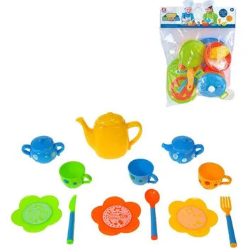 Dětská kuchyňka Kuchyňské náčiní dětské barevné nádobíčko 2 druhy plast v sáčku