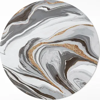 Obraz Kulatý Koberec Vinylový PVC fi 50 cm Mramor glamour dekorativní abstrakce