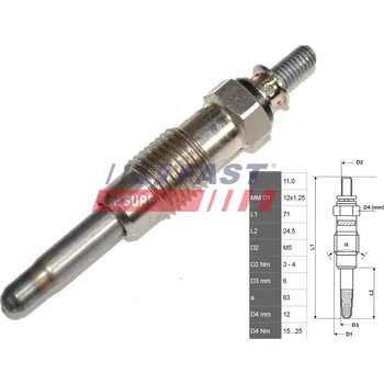 Zapalovací a žhavicí svíčka Žhavicí svíčka, elektrické žhavení FAST FT82710