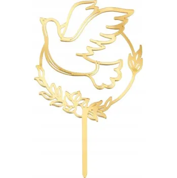 Obraz Id_5155 TOPPER ke SVATÉ PŘIJÍMÁNÍ SVATÉ PŘIJÍMÁNÍ IHS ZLATÝ HOLUBICE na dort K PRVNÍMU SVATÉMU PŘIJÍMÁNÍ ZRCADLOVÝ CAKE