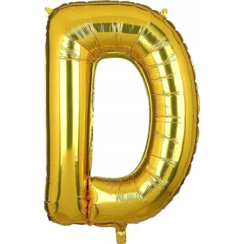 Balónek VELKÝ FÓLIOVÝ BALÓNEK K VÝROČÍ NAROZENIN PÁRTY PÍSMENO D ZLATÝ 40CM
