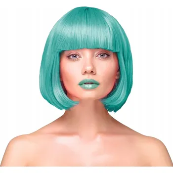 Karnevalová paruka Párty paruka krátké rovné vlasy tyrkysová Bob Karneval fotokoutek ples
