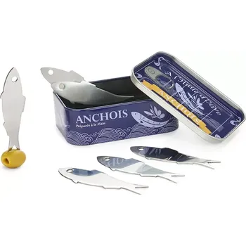 Příbor Sada vidliček na jednohubky Balvi Anchois 6-pack 27973 modrá 55X