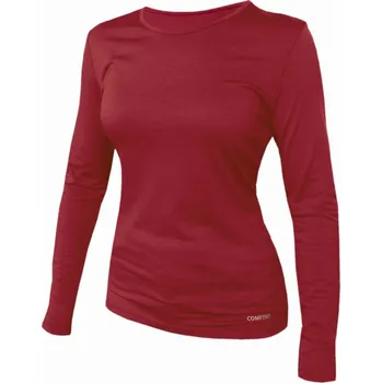 Jitex Dámské funkční termo triko s dlouhým rukávem Krola z ovčí vlny merino tmavě červená, Velikost 2XL