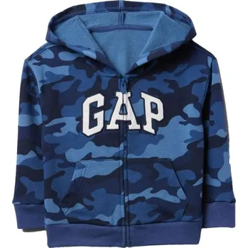 Chlapecká mikina Chlapecká mikina GAP V-FRCH LOGO 2YRS Tmavě modrá, Modrá, Bílá