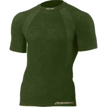 Pánské termoprádlo WABEL pánské merino triko - Tm.Zelená 6262 / S/M / Tm.Zelená