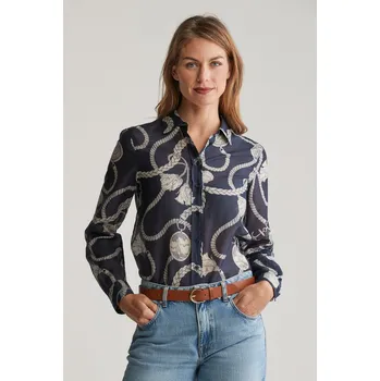 Dámská košile KOŠILE GANT REG SAILING PRINT COT SILK SHIRT EVENING BLUE