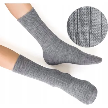 Pánské ponožky Beztlakové TERMOAKTIVNÍ ponožky, merino vlna, velikost 26-28, světle šedé