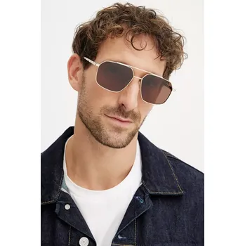 Sluneční brýle Sluneční brýle Alexander McQueen pánské, zlatá barva, AM0477S GLD, vel. 59