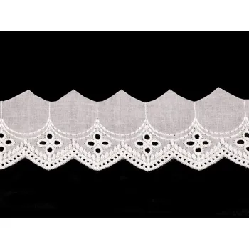 Krajka Bavlněná madeira - štykování šíře 45 mm, barva 2 Off White