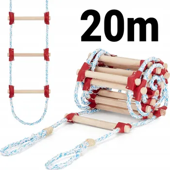 Žebřík Žebřík provazový Higher dřevěný 20 m 250 kg 60 příček