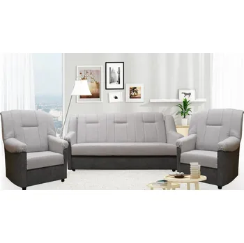 Obývací stěna Sedací souprava Panda 3+1+1 Aston 15/17 sv.šedá/tm.šedá