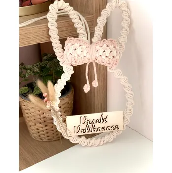 Velikonoční dekorace BRIMOON Zajíček na dveře macramé