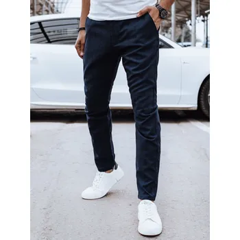 Dámské oblečení Tmavě modré ležérní kárované kalhoty UX4395 Velikost: 34