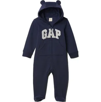 Kojenecký overall Dětský overal GAP V-B LOGO 0-3M Tmavě modrá, Šedá