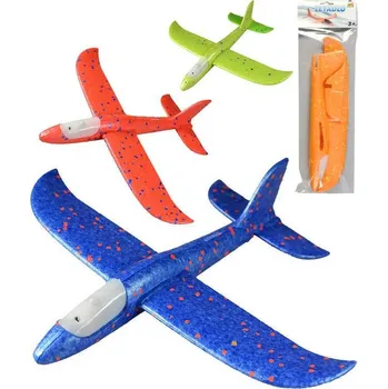 letadlo a vrtulník Letadlo soft házecí polystyrenové 34cm 4 barvy na házení na baterie Světlo