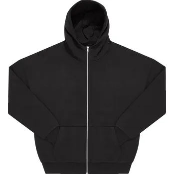 pracovní mikina B&C Mikina s kapucí B&C Influence Zip Hood na zip, oversize, těžká, unisex COT01IZ0300214-black Černá 4XL