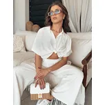 Bílá crop košile GRITAN DY0429 Velikost: ONE SIZE