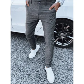 Pánská móda Tmavě šedé pánské společenské kalhoty UX4384 Velikost: 32