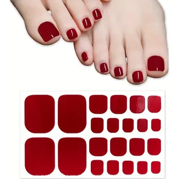 Kosmetika na nohy GELOVÉ NÁLEPKY HYBRIDNÍ GELOVÉ NA NOHY ČERVENÉ, BEZ LAMPY