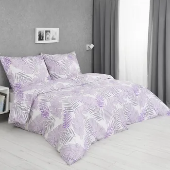 Povlečení Stantex Irina IRFI200BA fialové/šedé 140 x 200, 70 x 90 cm zipový uzávěr