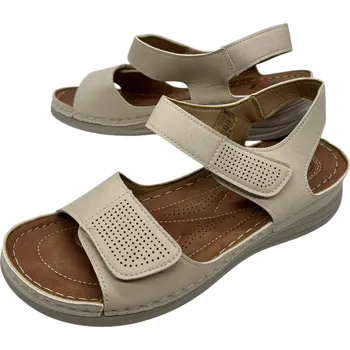 Dámská obuv CtogoGogo Dámské béžové nadměrné zdravotní sandály Barva: Béžová, Velikost: 41