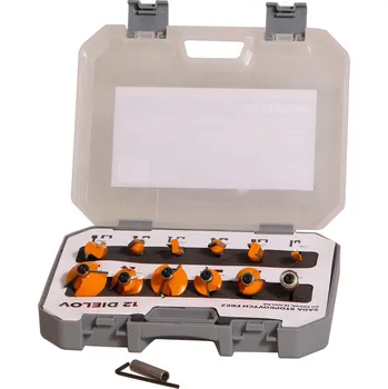 Příslušenství k frézce Proteco sada fréz profilových na dřevo 12-dílná se stopkou 8mm 10.10-SF-12