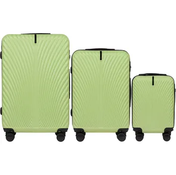 Limetková sada 3 kufrů SN120-3, Set of 3 suitcases (L,M,XS) Wings ABS+, Pistachio Velikost: Sada kufrů
