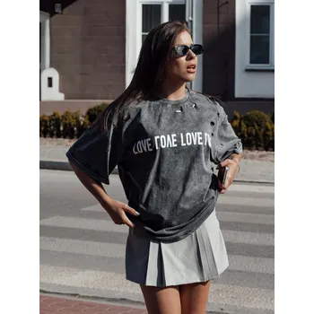 Tmavě šedé oversize tričko s nápisem BONGANIR RY2654 Velikost: ONE SIZE