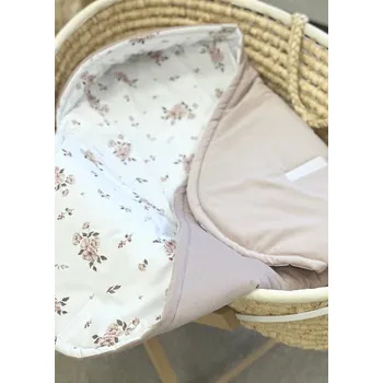 Dětská deka Deka do autosedačky - pudrová s kytičkami