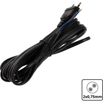 Prodlužovací kabel T-LED Prodlužovací šňůra - 3m 2x0,75mm2 - černá