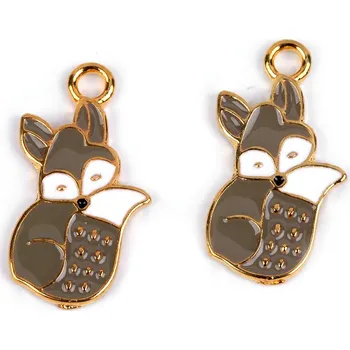 Přívěsek Kovový přívěsek / taháček na zip liška, malé, 4 (B81504) šedá